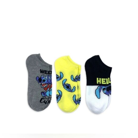 Lilo&Stitch Women's Print No Show Socks, 3-Pack - Picture 1 of 8